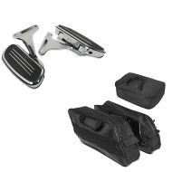 Set: Beifahrer Trittbretter + Halter CF2S für Harley Street Glide 06-21 Craftride + Innentaschen Set für Harley Street Glide 06-21 Craftride Seitenkoffer / Topcase_1