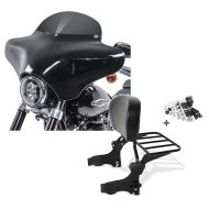 Set: Batwing Verkleidung BD8 für Harley Davidson Road King / Classic Craftride + Sissy Bar + Gepäckträger + Docking-Kit für Harley-Davidson Road King 97-08 schwarz Craftride_1
