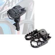 Set: LED Zusatzscheinwerfer Set für BMW R 1200 GS / Adventure Lumitecs S22X + Fußrasten für BMW R 1200 GS Xdure FF6 Aluminium 57mm schwarz_1