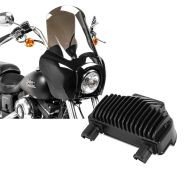Set: Frontverkleidung für Harley Dyna Low Rider / Street Bob Craftride MG5 mit Scheibe schwarz-rauchgrau + Spannungsregler für Harley-Davidson Dyna Street Bob 08-17 Gleichrichter Laderegler Craftride_1
