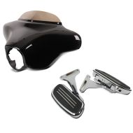 Set: Batwing Verkleidung Set für Harley Street Glide 06-13 Craftride + Beifahrer Trittbretter + Halter CF2S für Harley Street Glide 06-21 Craftride_1