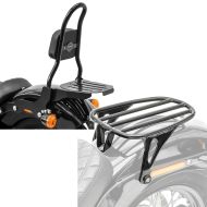 Set: Sissybar Harley Davidson Softail 18-21 Craftride Fast Rider-M inkl. Gepäckträger schwarz + Motorrad Gepäckträger für Harley Davidson Softail 18-20 Solo Rack Craftride GS3 schwarz_1