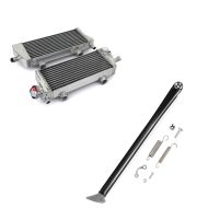 Set: Kühler Radiator für KTM EXC / -R 400 / 450 / 500 / 530 4-Takt 2008-2016 Nomud 4-Takt Paar rechts und links + Seitenständer für KTM Husqvarna Husaberg 2008-2016 Xdure Kick stand schwarz_1