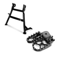 Set: Hauptständer BMW F 650 GS Dakar 00-07 / G 650 GS Sertao 12-14 Mittelständer ConStands in schwarz + Fußrasten für BMW F 650 GS Dakar 00-07 Xdure FF6 Alu 57mm sw_1