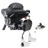 Set: Batwing Verkleidung BD8 für Harley Davidson Road King / Classic Craftride + Sissybar Harley Davidson Road King 97-08 Craftride Fast Driver-M chrom_1