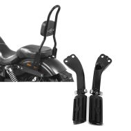 Set: Sissy Bar CSL Fix für Harley Dyna Street Bob 09-17 schwarz Craftride + Sozius Fussrasten Set mit Halter für Harley Dyna Street Bob 06-17 BL1 schwarz Craftride_1