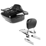Set: Topcase King NHB für Harley Fat Boy / 114 schwarz Craftride + Sissybar Harley Fat Boy 00-06 Craftride Fast Driver-M Flex inkl. Gepäckträger chrom_1