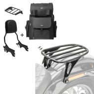 Set: Sissybar + Hecktasche für Harley Softail 18-21 R1 mit Gepäckträger schwarz Craftride + Motorrad Gepäckträger für Harley Davidson Softail 18-20 Solo Rack Craftride GS3 schwarz_1