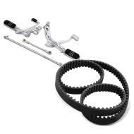 Set: Vorverlegte Fußrastenanlage für Harley Sportster 883 04-10 Craftride chrom + Zahnriemen für Harley Davidson Sportster XL 883 04-06 Antriebsriemen Craftride ZR2_1