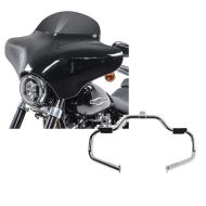 Set: Batwing Verkleidung BD8 für Harley Davidson Road King / Classic Craftride + Sturzbügel für Harley Davidson Road King 97-08 Craftride Mustache chrom_1