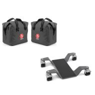 Set: Aluminium Koffer Innentasche für BMW R 1200 GS / Adventure 04-18 rechts und links Bagtecs + Rangierhilfe 400 kg für BMW R 1200 GS / Adventure Rangierplatte Grau_1