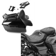 Set: Topcase King NLB für Harley Road Glide Special 15-21 + Anbaukit Craftride + Sitzbank für Harley Road Glide Special 15-21 Komfortsitzbank Craftride RH3 schwarz-orange_1