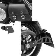Set: Schwingentasche + Halter für Harley Dyna Fat Bob 08-17 Craftride + Seitlicher Kennzeichenhalter für Harley Davidson Dyna Fat Bob 08-17 Craftride schwarz_1