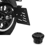 Set: Seitlicher Kennzeichenhalter für Harley Davidson Softail 18-21 Craftride schwarz + Tankdeckel Harley Davidson Softail Street Bob 18-21 CNC1 Craftride schwarz_1