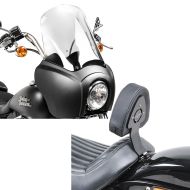 Set: Lampenmaske MG5 für Harley Softail Street Bob 18-20 Lampen Verkleidung matt-klar Craftride + Fahrer Sissybar für Harley Davidson Softail Street Bob 18-21 Fahrer Rückenlehne Craftride_1