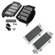 Set: Kühler Radiator für KTM EXC 125 / 200 / 250 / 300 2-Takt Modelle 2008-2015 Nomud 2-Takt Paar rechts und links + Kühlerschutz Aluminium für KTM EXC/ EXC-F/ SX/ SX-F 2017-2020 Xdure schwarz_1