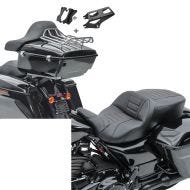 Set: Topcase für Harley Street Glide Special 15-21 Craftride Top Case L mit Docking und Rack + Sitzbank für Harley Street Glide Special 15-21 Craftride TG3 in schwarz_1