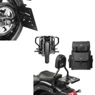 Set: Sissybar Set für Kawasaki Vulcan S 15-21 mit Sturzbügel und Sissybartasche Craftride RH13-1 + Kennzeichenhalter seitlich M für Kawasaki Vulcan S / Café 15-21 schwarz Craftride_1