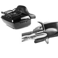 Set: Topcase King NHB für Harley Fat Boy / 114 schwarz Craftride + LED Lenkerblinker für Harley Davidson Breakout / Fat Boy / 114 Lumitecs Blinker M2 getönt_1