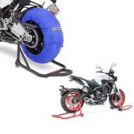 Set: Reifenwärmer Set für Yamaha YZF-R6 YZF-R1 ConStands Laguna Seca 60-80°C blau + Montageständer Set für Yamaha YZF-R6 / S ConStands Motorradständer vorne hinten CS rot_1