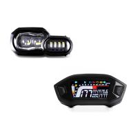 Set: LED Scheinwerfer für BMW F 650 GS 08-12 Hauptscheinwerfer mit ECE Lumitecs QL2 + Digital Tachometer für BMW F 650 / GS Zaddox SM6_1