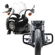 Set: Lampenmaske MG5 für Harley Softail Street Bob 18-20 Lampen Verkleidung klar Craftride + Motorrad Sturzbügel Craftride Mustache II für Harley Davidson Softail 18-21 in schwarz_1