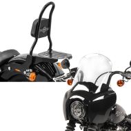 Set: Sissybar Harley Davidson Softail 18-21 Craftride Fast Rider-M inkl. Gepäckträger schwarz + Lampenmaske MG5 für Harley Softail Street Bob 18-20 Lampen Verkleidung klar Craftride_1