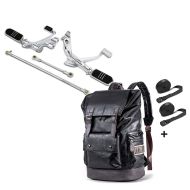 Set: Vorverlegte Fußrastenanlage für Harley Sportster 883 04-10 Craftride chrom + Rucksack für Harley Davidson Sportster 883 / Custom Craftride RL3 schwarz_1