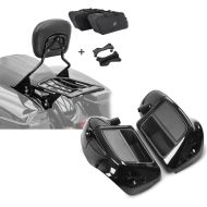 Set: Sissybar + Gepäckträger + Seitenkoffer Innentaschen AW für Harley Street Glide Special 15-19 schwarz Craftride + Beinschild für Harley Davidson Street Glide Special 15-21 Craftride belüftet schwarz_1
