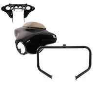 Set: Batwing Verkleidung Komplettset für Harley Electra Glide Ultra Classic 96-13 Craftride + Sturzbügel für Harley Davidson Electra Glide Ultra Classic 97-08 Craftride TR1 schwarz_1