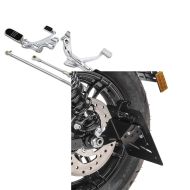 Set: Vorverlegte Fußrastenanlage für Harley Sportster 883 04-10 Craftride chrom + Kennzeichenhalter seitlich S für Harley Sportster 883 04-10 schwarz Craftride_1