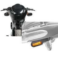 Set : Headlight Fairing MG8 for Dyna Street Bob 06-17 Windshield smoke Craftride + LED Handlebar indicators for Dyna Street Bob Lumitecs XS tinted