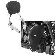 Set: Sissybar Harley Road King 09-21 Craftride Fast Driver-S chrom + Sturzbügel Spritzschutz für Harley Road King 94-21 Beinwärmer Craftride_1