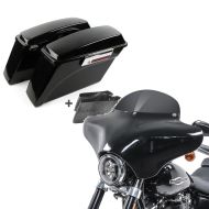 Set: Seitenkoffer für Harley Road King Classic 98-13 mit Innenverkleidung BC Craftride + Batwing Verkleidung BD8 für Harley Davidson Road King / Classic Craftride_1