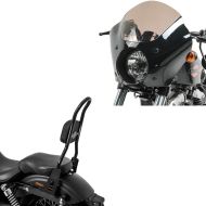 Set: Sissybar Harley Davidson Dyna Super Glide Custom 06-15 Craftride Fast Rider-L schwarz + Verkleidung für Harley Dyna Super Glide Custom 06-15 Lampenmaske Craftride Gauntlet MG4_1