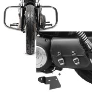 Set: Sturzbügel für Harley Davidson Dyna Street Bob 06-17 Craftride DN1 chrom + Schwingentasche + Halter für Harley Dyna Street Bob 06-17 Craftride_1