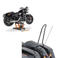 Set: Hebebühne Harley Davidson Road King Special ConStands Mid-Lift L in orange + Sissybar für Harley Road King Special 17-21 Craftride Solo schwarz_1