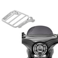 Set: Rear luggage rack fits for Sissy Bar fits for Harley Davidson Softail Sport Glide 18-24 chrome Craftride + Windshield fits for Harley Davidson Sport Glide 18-24 Craftride M Windscreen dark smoke