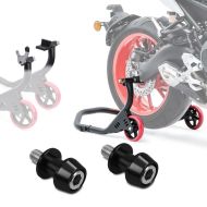 Set Paddock Stand Rear Wheel Dolly with pair of L and V Attachments + Racing Spindle adapters Motea Assen black