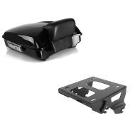 Set: Top-Case Box Trunk Razor fits for Harley Davidson Touring models 2014-23-24 Craftride + Topcase Mounting Rack TP Solo fits for Harley Davidson Touring 14-24 black Craftride