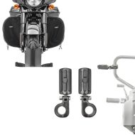 Set: Motorbike Crash Bar Highway Footpegs Craftride CF15 for 32mm in black + Crash bar soft lowers compatible with Harley Davidson Touring 1980-23-24 Soft lower fairing Craftride