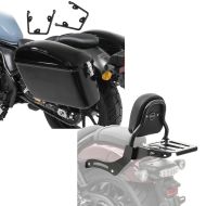 Set: Set 2x Hard saddlebags + supports compatible with Honda Rebel 1100 CMX 21-24 Craftride Dallas left-right + Sissy bar XS3 compatible with Honda Rebel 1100 CMX 21-24 with luggage rack black Craftride