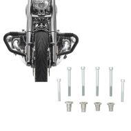 Set: Engine Guard Mustache compatible with BMW R 18 / Classic 20-24 Crash Bar 38mm Craftride MV5 black + Adapter kit for mounting sissy bars with original side cases compatible with BMW R18 20-24 Craftride