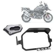 Side stand base extension compatible with BMW R 1250 GS / Adventure 19-24 + TFT display anti-theft device with sun visor