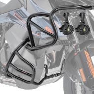 Set Engine Guard + Auxiliary lights compatible with KTM 890 Adventure / R 21-22 crash bar Motoguard black