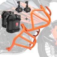 Set Engine Guard + Auxiliary lights compatible with KTM 890 Adventure / R 21-22 Motoguard + bags Motoguard orange