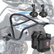 Set Verkleidungsschutzbügel XL + Scheinwerfer für BMW F 850 GS / F 750 GS 18-20 + Taschen schwarz_1