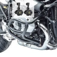 Sturzbügel Set für BMW R NineT 14-20 mit Zusatzscheinwerfer und Halterung Motoguard S-N1_1