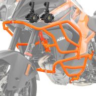 Set Engine Guard + Auxiliary lights compatible with KTM 1290 Super Adventure R / S 21-24 crash bar Motoguard orange X21
