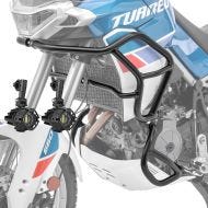 Set Engine Guard + Auxiliary lights compatible with Aprilia Tuareg 660 22-24 crash bar Motoguard black